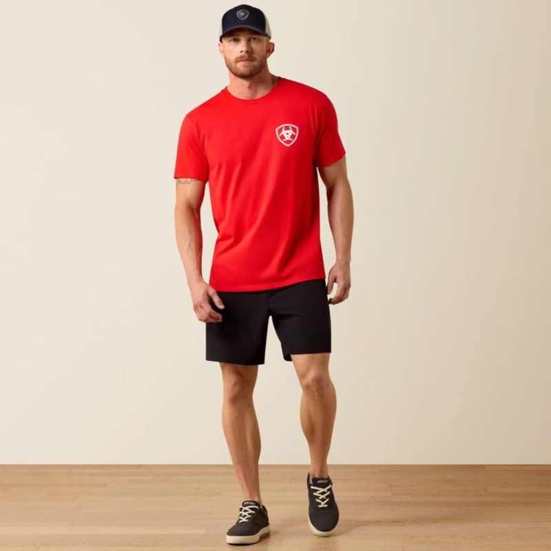 Ariat Men's Geo Flag T-Shirt - Mars Red-4