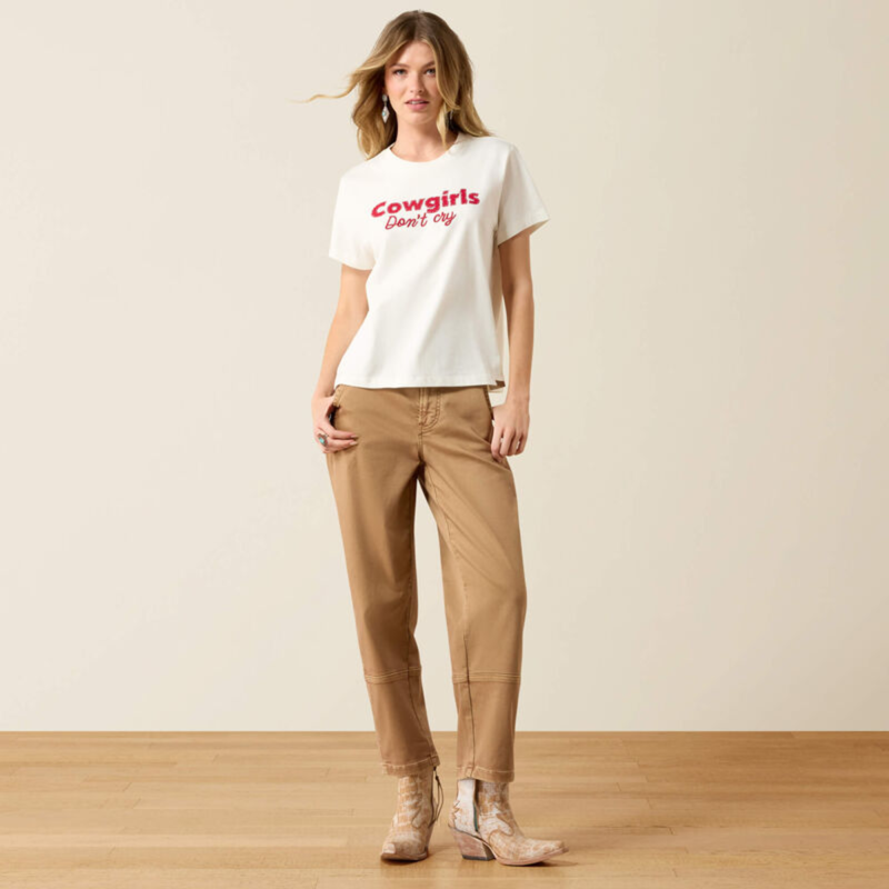 Ariat Women's Cowgirls Don't Cry T-Shirt - Coconut Milk-3