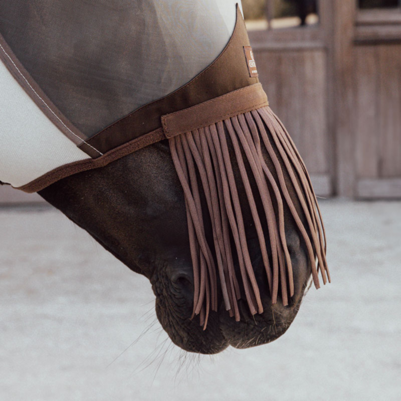 Kentucky Classic Fly Mask with Ears and Nose Tassels - Silver-3