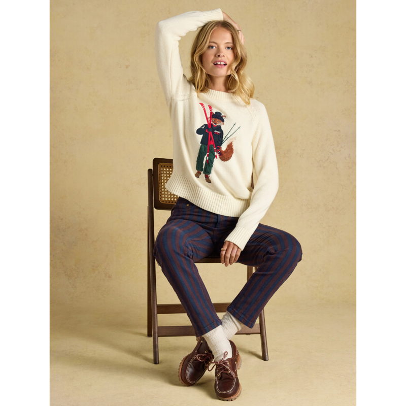 Joules Ladies Jonty Ski Jumper - Cream-4