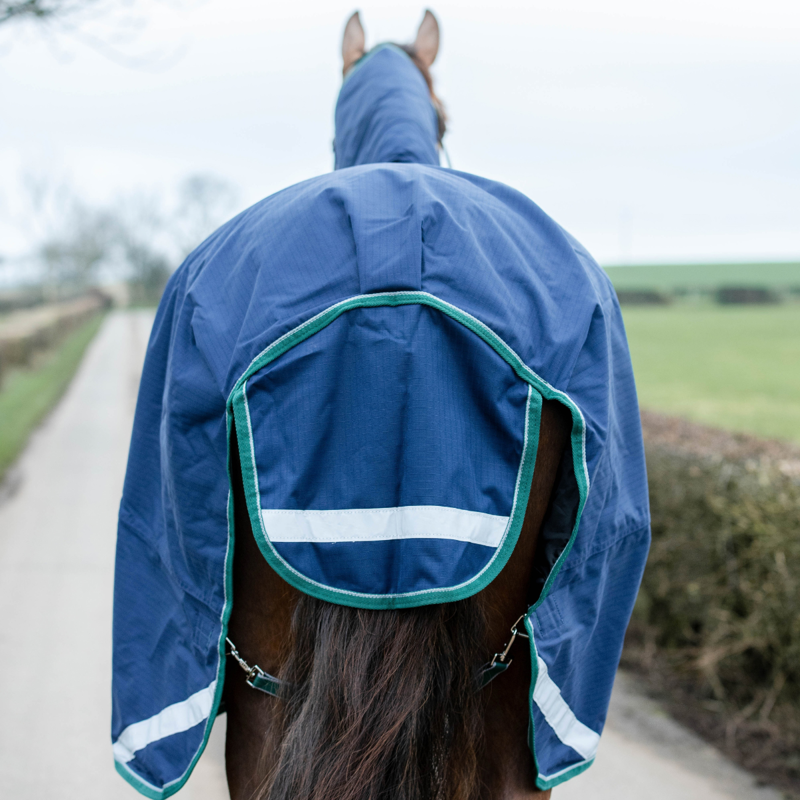 Mackey Keadeen Plus 100g Turnout Rug - Navy/Grey/Hunter-3