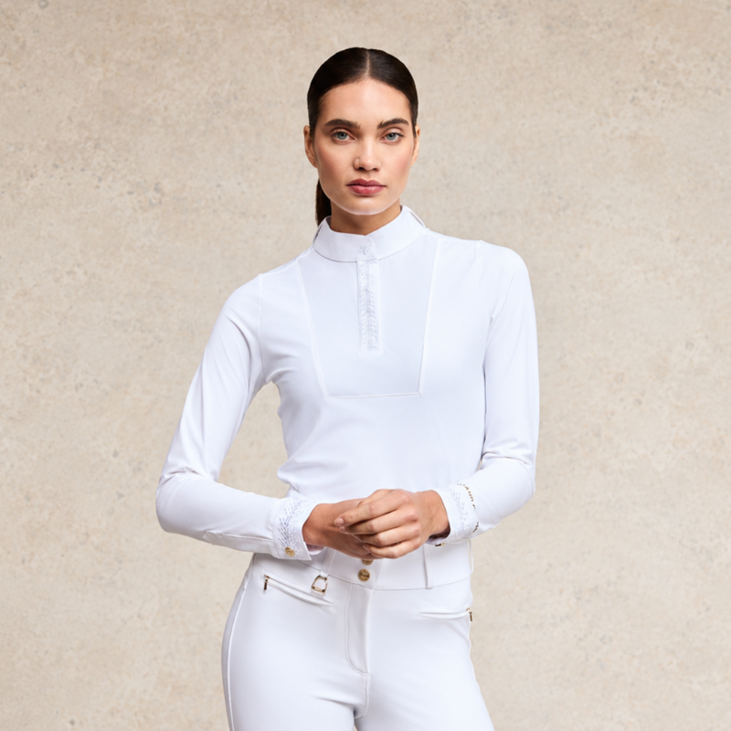 Holland Cooper Gatcombe Long Sleeve Show Shirt - White-1