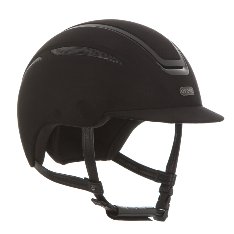 Evoke Callisto Classic Peak Riding Hat - Black Alcantara-3