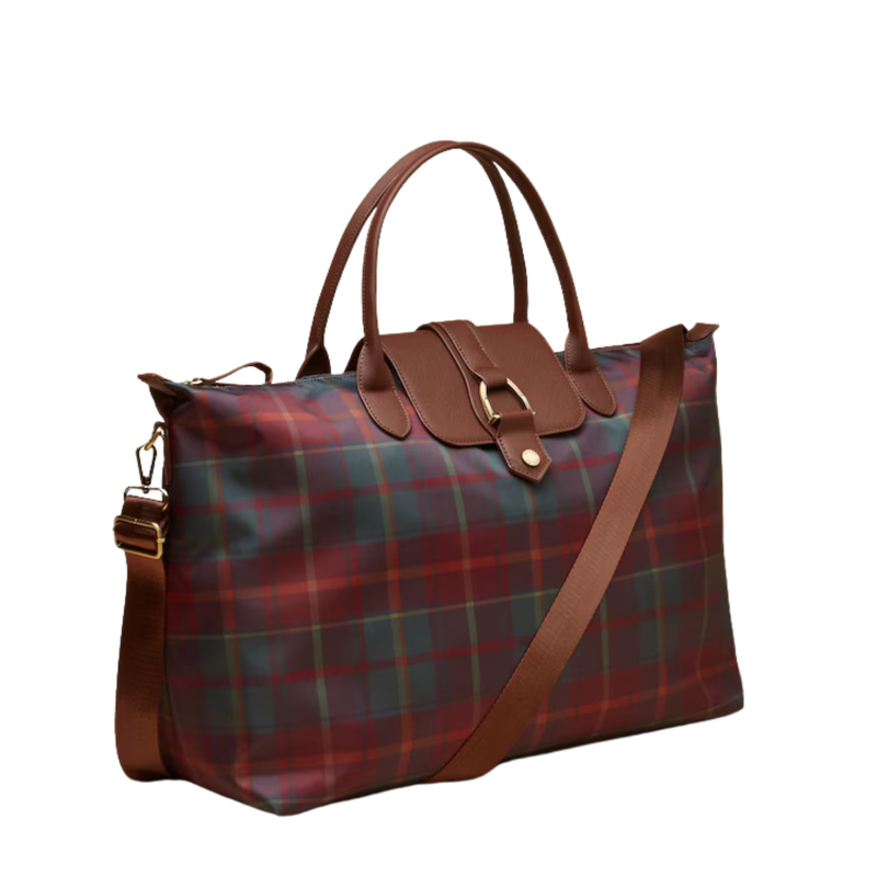 Joules Edie Weekend Bag - Red Check-1