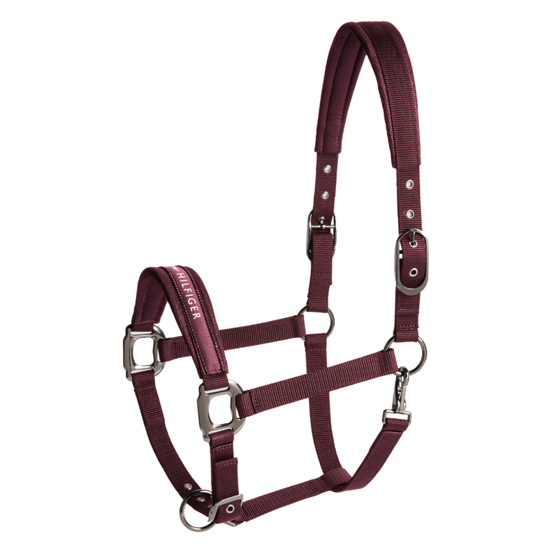 Tommy Hilfiger Yale Shine Headcollar and Rope Set  - Deep Burgundy-1