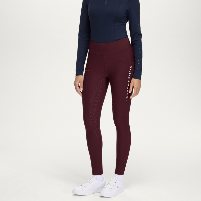 Tommy Hilfiger Women's Elmira Winter Full Grip Leggings - Deep Burgundy-1