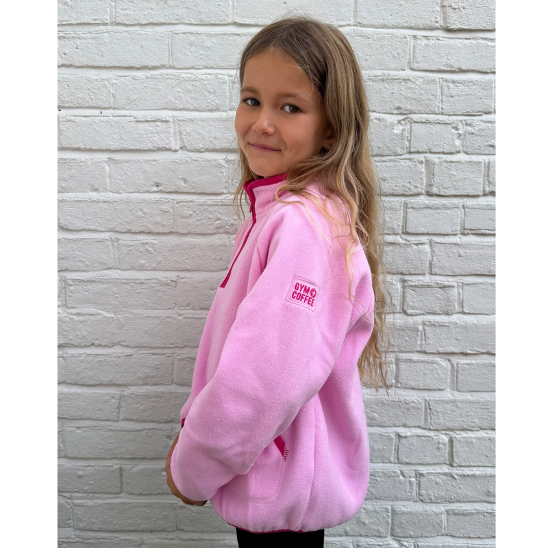 Gym + Coffee Kids Polar Fleece - Pink Blossom-2