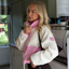 Gym + Coffee Women's Snap Polar Fleece - Pink Blossom
