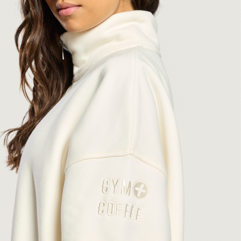 Gym + Coffee Women's Sierra Half Zip Sweatshirt - Warm White-4