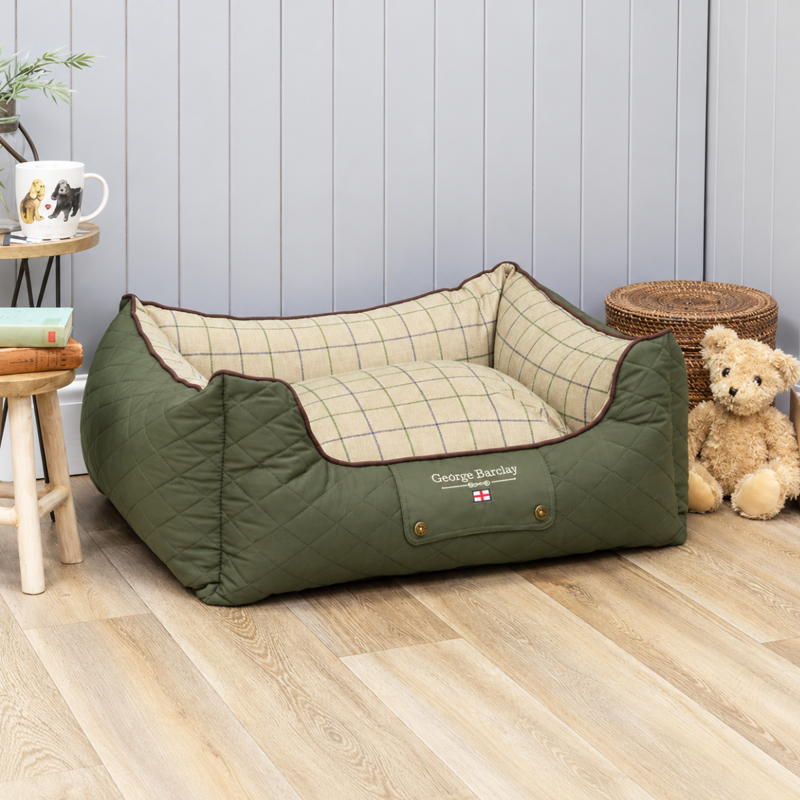 George Barclay Country Orthopaedic Walled Dog Bed Medium - Olive Green-2