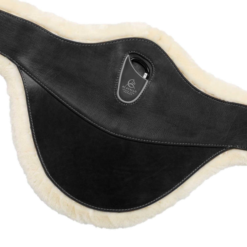 Acavallo Jumping Stud Guard Girth with Removeable Sheep Skin - Black-2