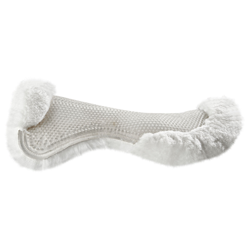 Acavallo Gel NS-S Classic-S full  Sheepskin flat Pad - White-1