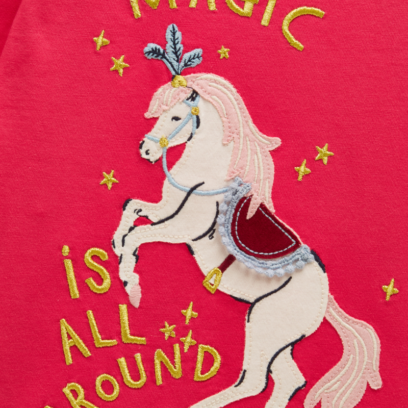 Joules Girls' Ava Applique T-Shirt - Pink Magic-2