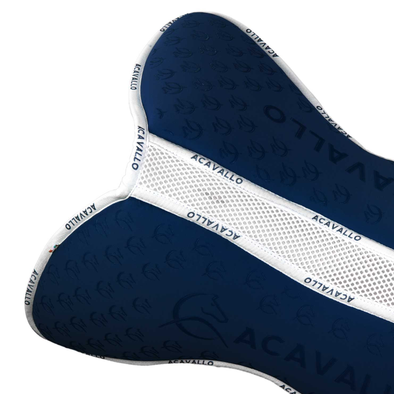 Acavallo Elastane and Bamboo Silicone Grip Flat Pad - Deep Blue/White-2