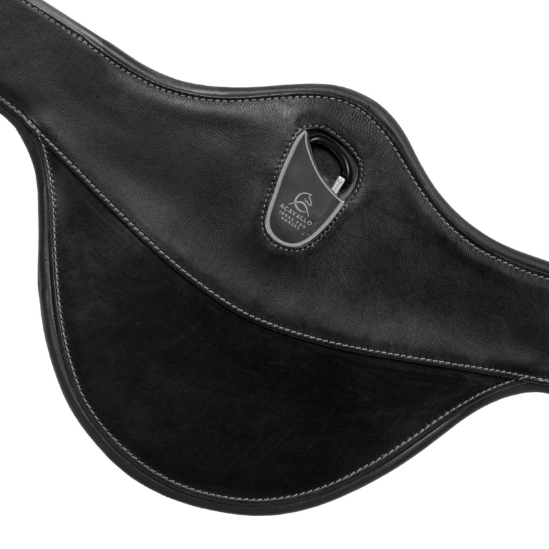 Acavallo Jumping Stud Guard Girth Leather and Gel - Black-2