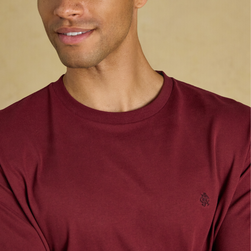 Joules Men's Lounge Top - Burgundy Red-6