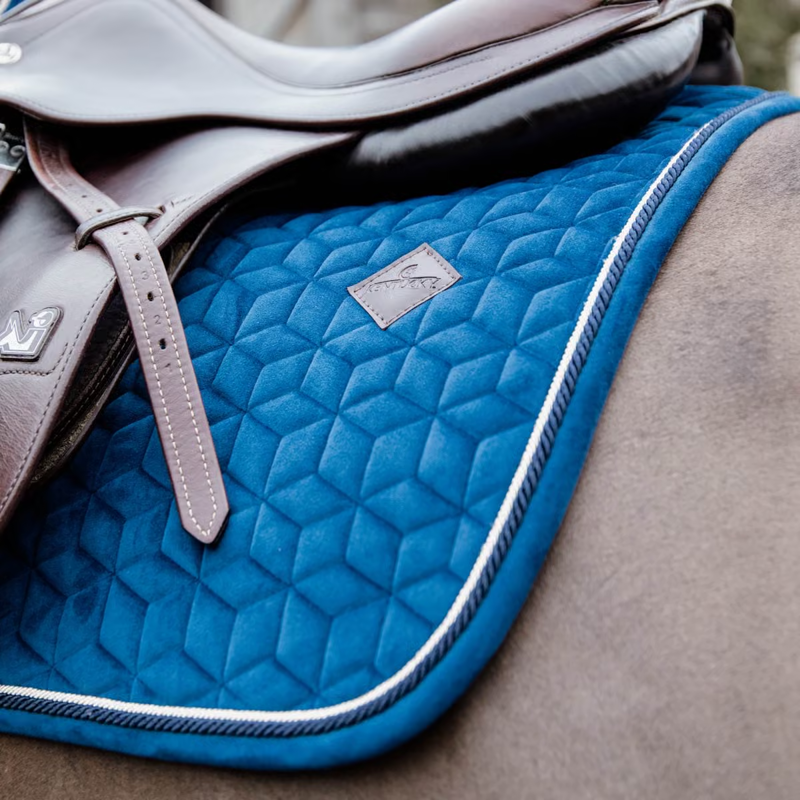 Kentucky Basic Velvet Jumping Saddlepad - Navy-2