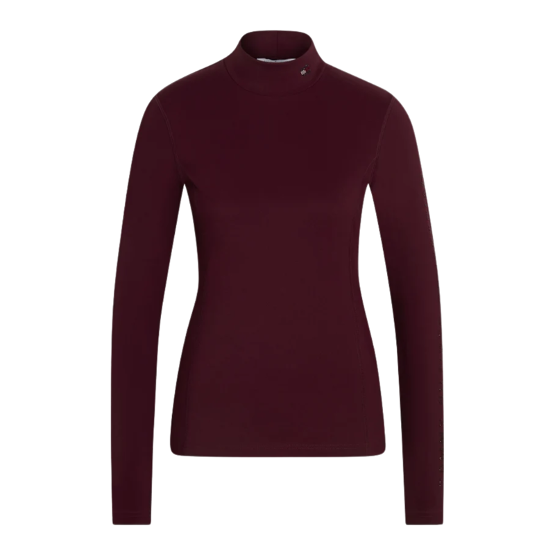 Tommy Hilfiger Capsule Collection Women's Amelie Rhinestone High Neck Base Layer - Deep Burgundy-3