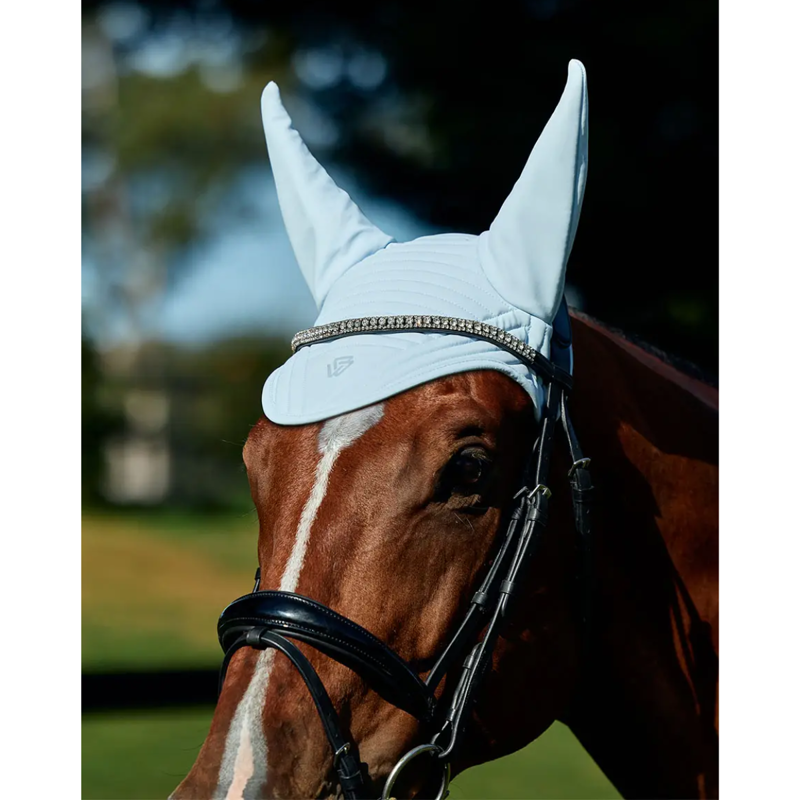 Weatherbeeta Softshell Quilted Fly Veil - Mist Blue-2