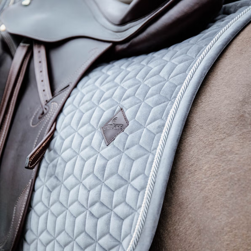 Kentucky Basic Velvet Dressage Saddlepad - Grey-1