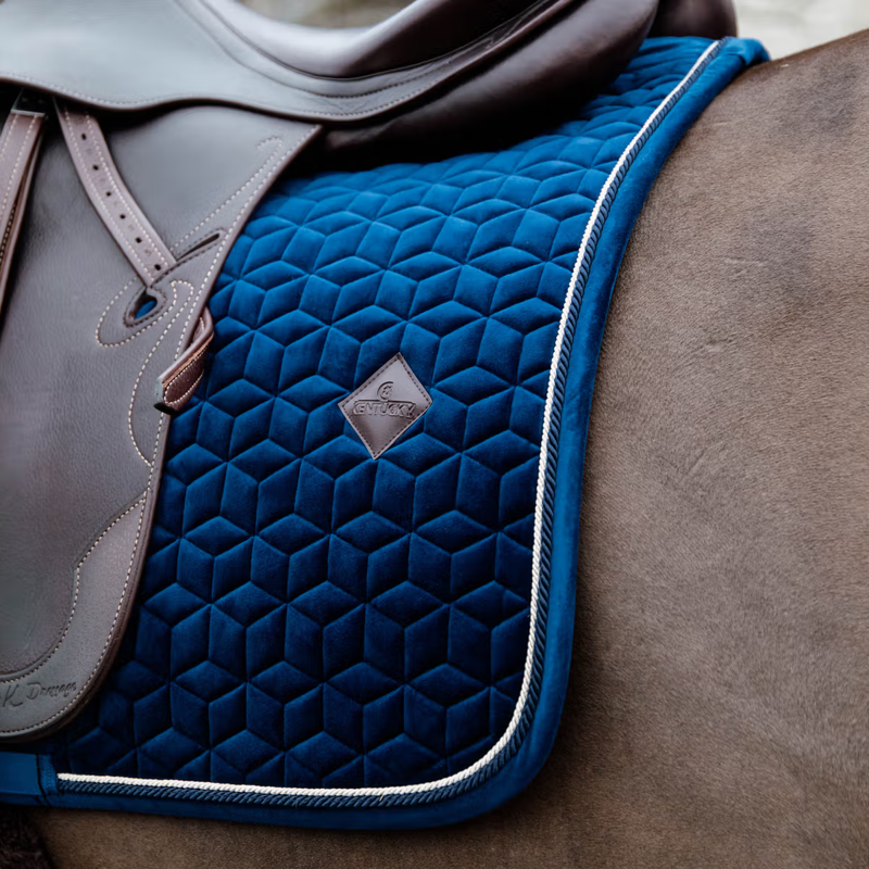 Kentucky Basic Velvet Dressage Saddlepad - Navy-1