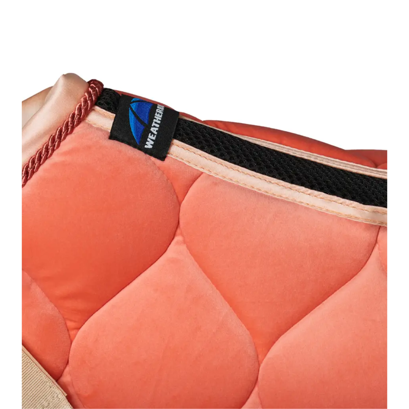 WeatherBeeta Velvet Dressage Saddlepad - Coral-2