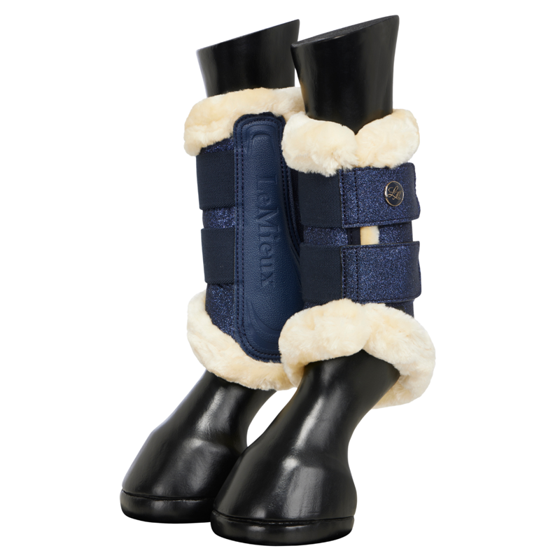 LeMieux Lustre Fleece Edged Brushing Boots - Sapphire
