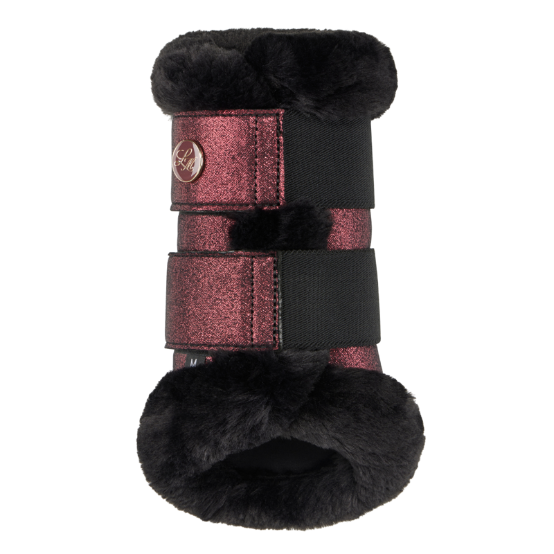 LeMieux Lustre Fleece Edged Brushing Boots - Garnet-2