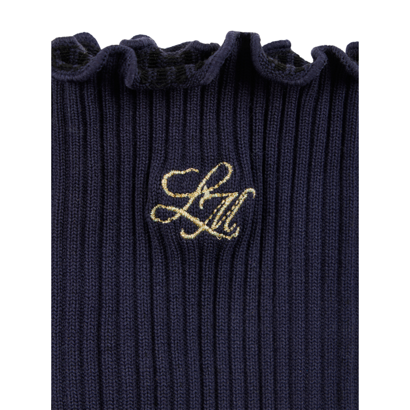 LeMieux Lustre Frill Edge Ribbed Socks - Sapphire-2