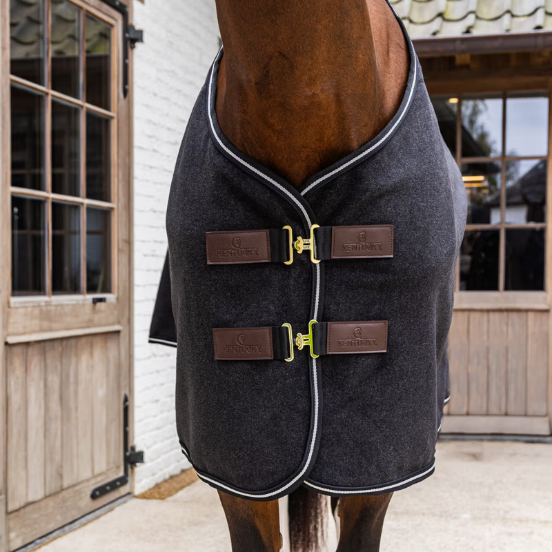 Kentucky Heavy Melange Fleece Rug - Black-3