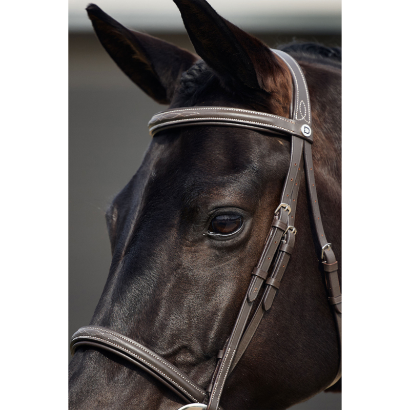 Dublin Padded Mono Crown Fancy Stitch Hunt Bridle - Brown-2