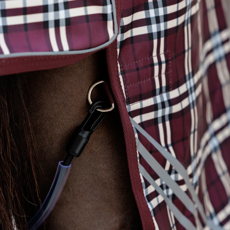Kentucky 200g All Weather Waterproof Comfort Turnout Rug - Bordeaux Check-2