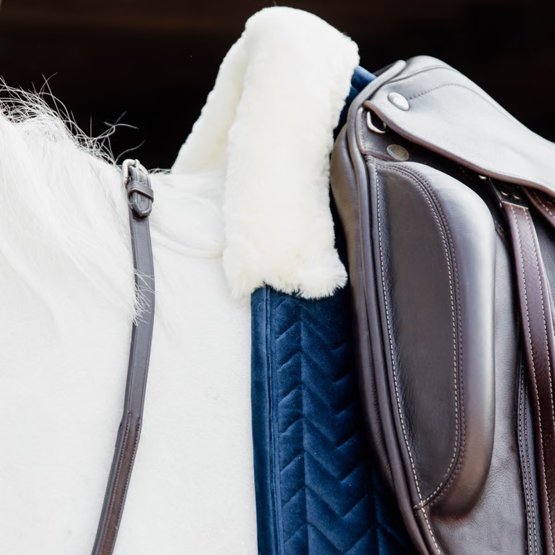 Kentucky Skin Friendly Velvet Dressage Saddlepad Full - Navy-2
