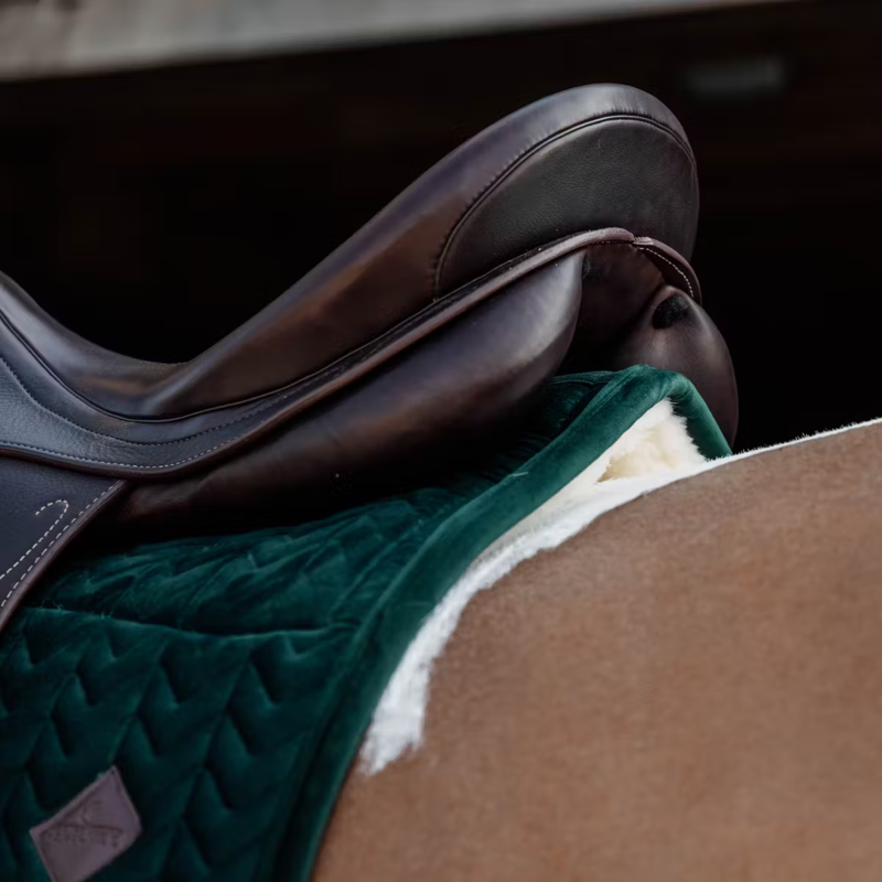 Kentucky Skin Friendly Velvet Dressage Saddlepad Full - Pine Green-2
