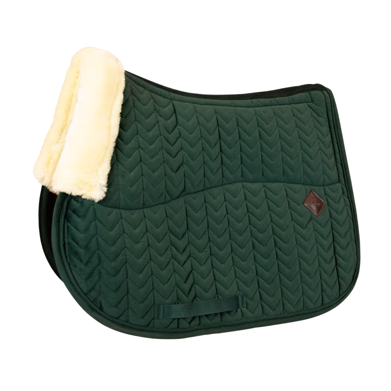 Kentucky Skin Friendly Velvet Jumping Saddlepad Full - Pine Green-2