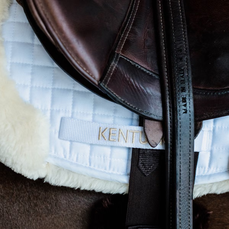 Kentucky Vegan Sheepskin Hunter Jumping Numnah - White-2