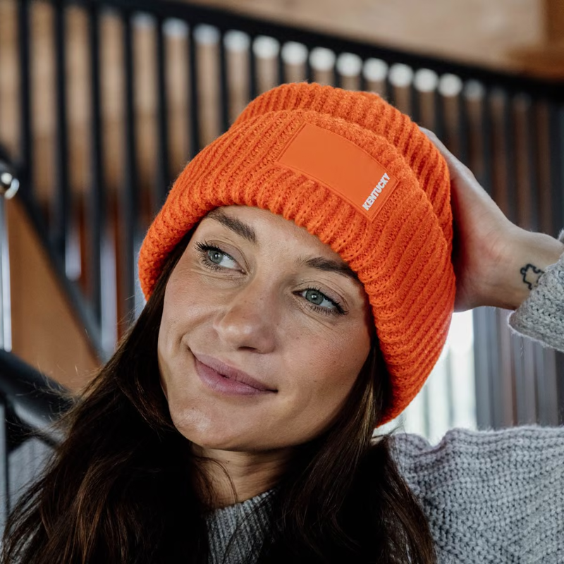 Kentucky Rubber Logo Beanie - Orange-2