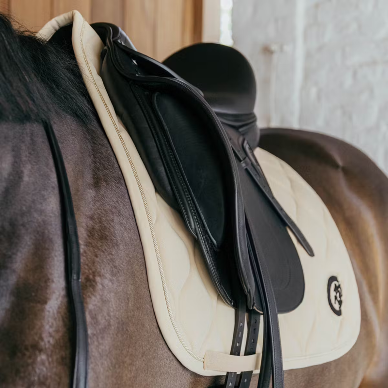 Kentucky Wave 3D Logo Dressage Saddlepad Full - Beige-2
