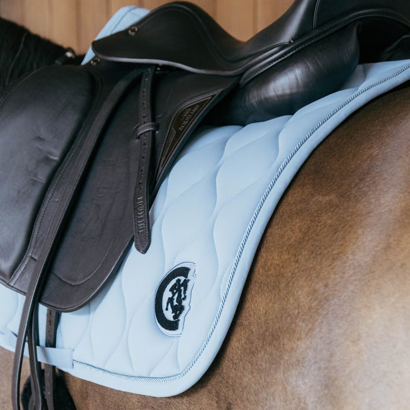 Kentucky Wave 3D Logo Dressage Saddlepad Full - Light Blue-2