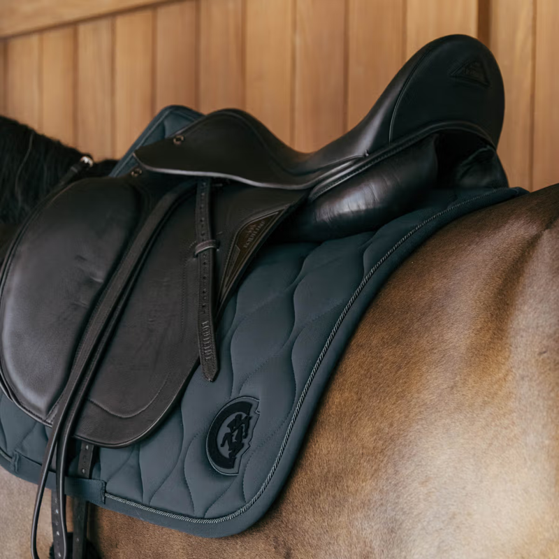 Kentucky Wave 3D Logo Dressage Saddlepad Full - Pine Green-2