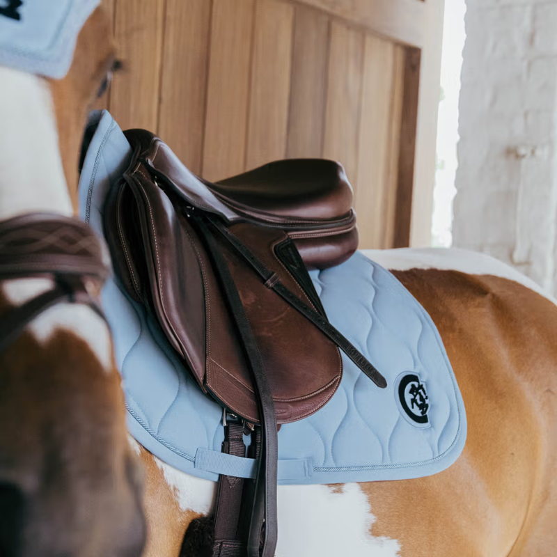 Kentucky Wave 3D Logo Show Jumping Saddlepad Full - Light Blue-2