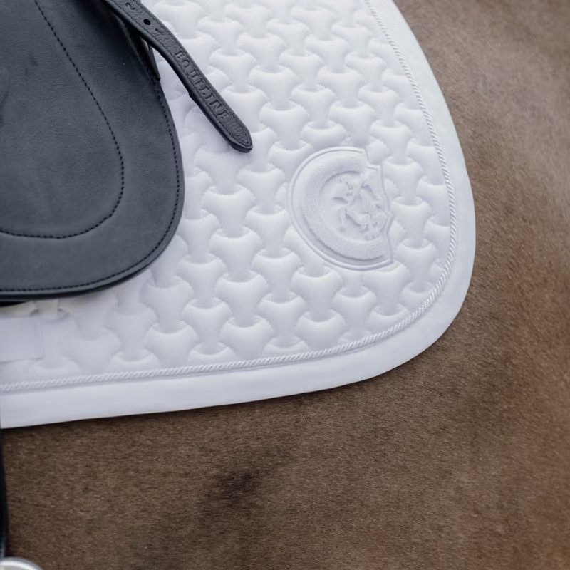 Kentucky Plaited 3D Logo Dressage Saddlepad Full - White-2