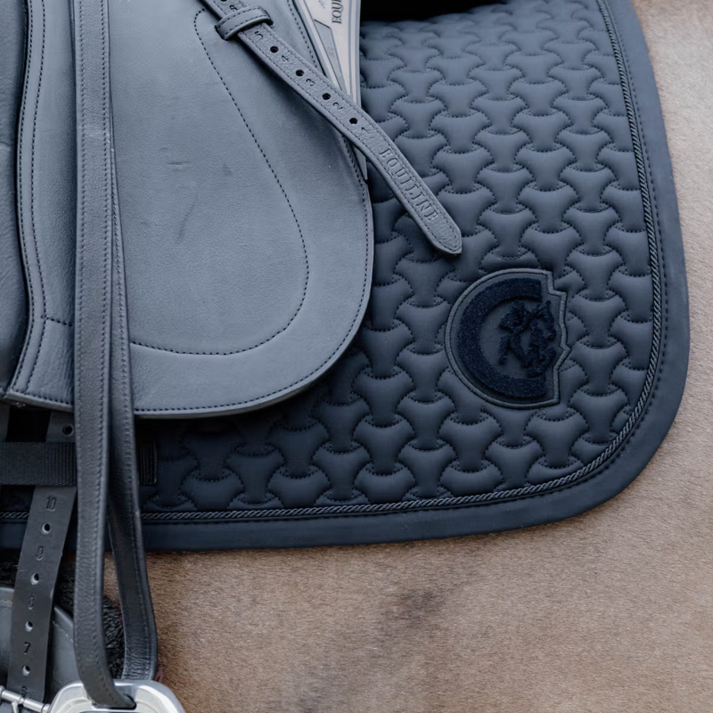 Kentucky Plaited 3D Logo Dressage Saddlepad Full - Black-2