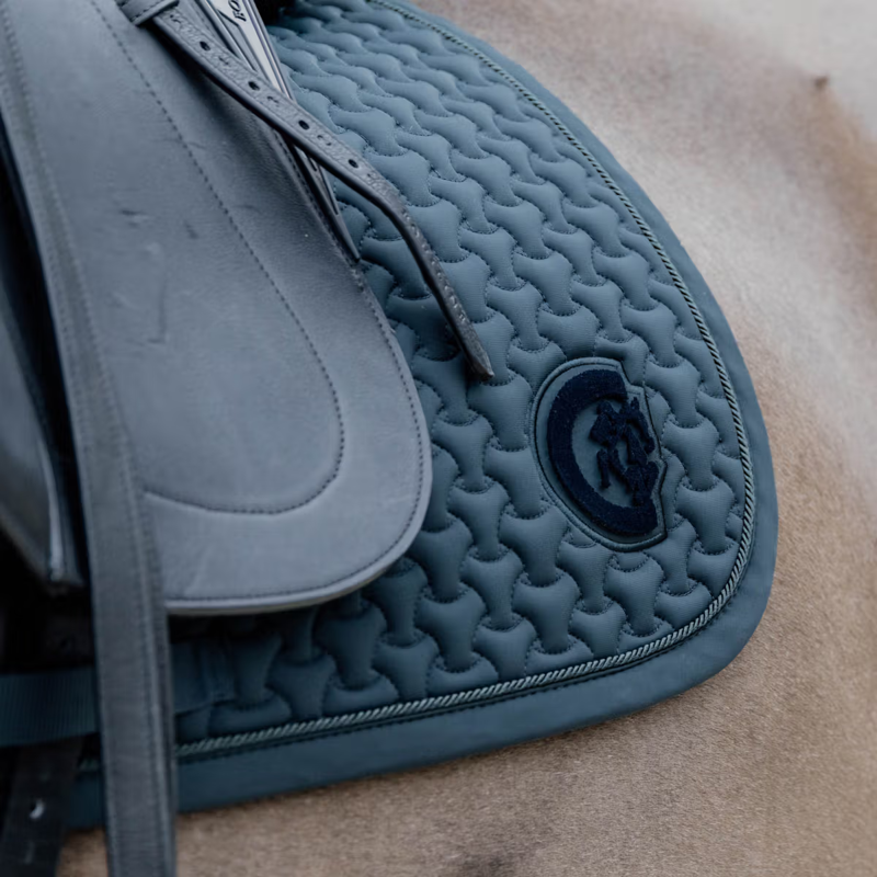 Kentucky Plaited 3D Logo Dressage Saddlepad Full - Pine Green-2