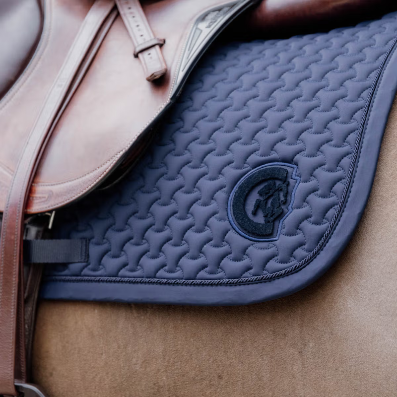 Kentucky Plaited 3D Logo Show Jumping Saddlepad Full - Navy-2