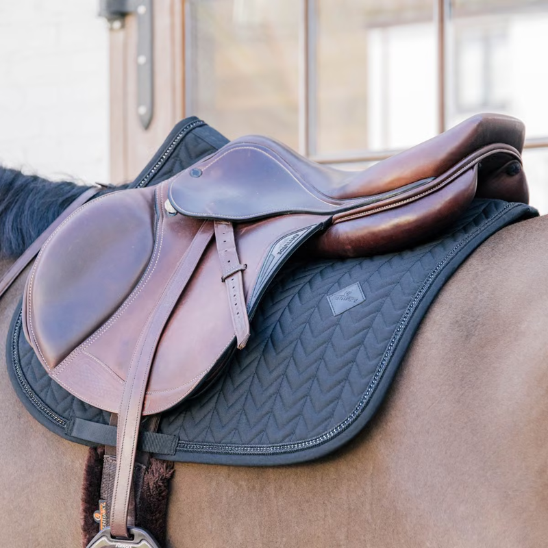 Kentucky Show Jumping Saddlepad with Metal Chain Full - Black-2