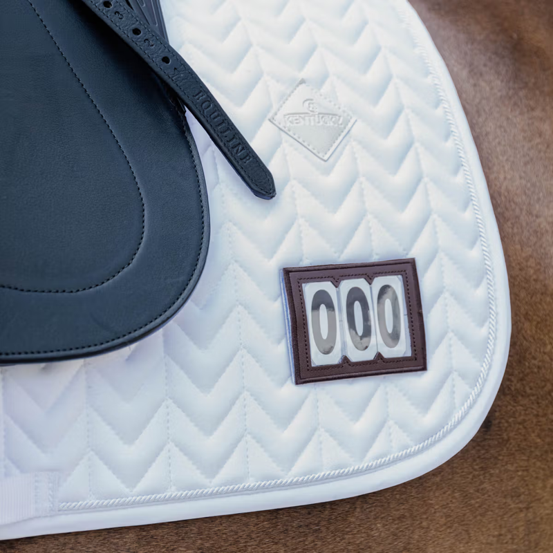 Kentucky Fishbone 2 Number Competition Dressage Saddlepad Full - White-2