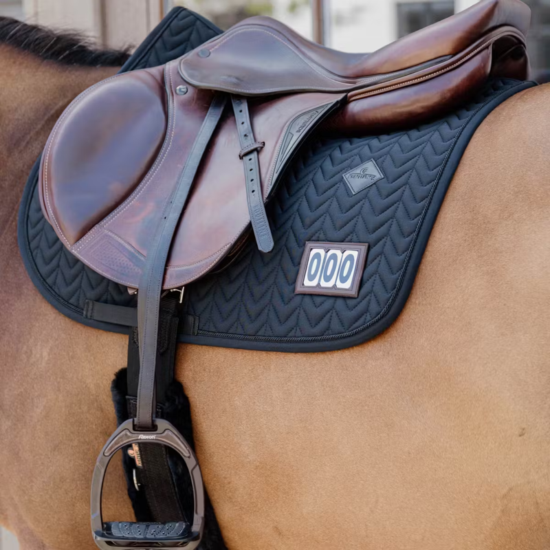 Kentucky Fishbone 2 Number Competition Show Jumping Saddlepad Full - Black-2