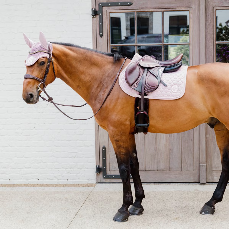 Kentucky Onion Quilt 3D Logo Jumping Saddlepad Full - Light Rose-2
