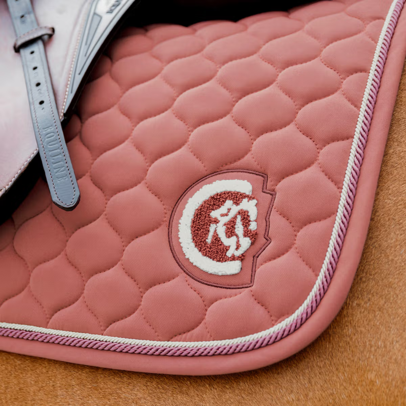 Kentucky Onion Quilt 3D Logo Jumping Saddlepad Full - Fuchsia-2